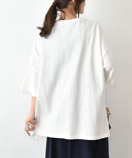 Our.｜サンドスリット入り　6分袖カットソー [[131315H]][C]