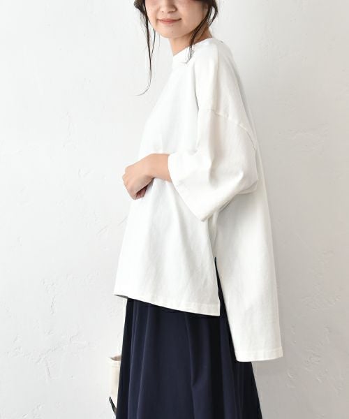 Our.｜サンドスリット入り　6分袖カットソー [[131315H]][C]