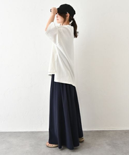 Our.｜サンドスリット入り　6分袖カットソー [[131315H]][C]