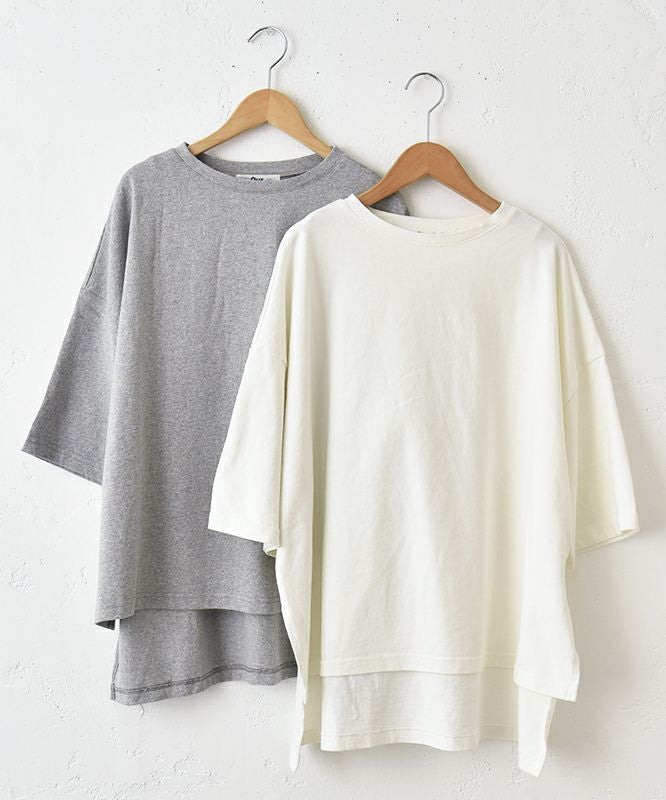 Our.｜サンドスリット入り　6分袖カットソー [[131315H]][C]