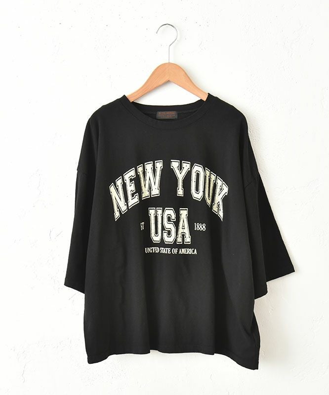  IN THE MARKET｜5分袖ロゴプリントTシャツ [[C-2404]][C]