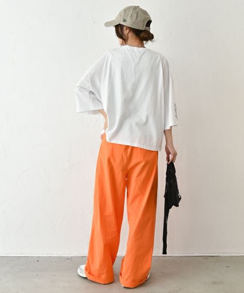 IN THE MARKET｜5分袖ロゴプリントTシャツ [[C-2403]][C]