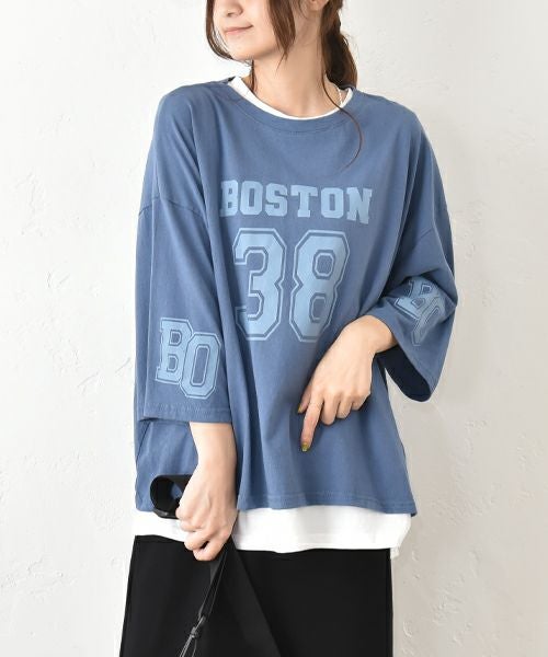 IN THE MARKET｜5分袖ロゴプリントTシャツ [[C-2403]][C]