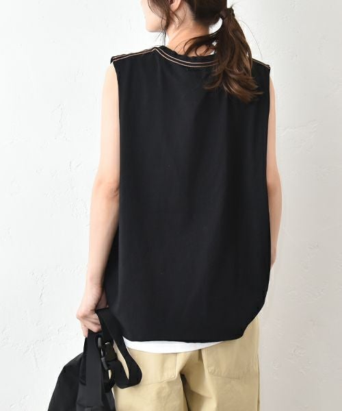 Our.｜ノースリーブロゴカットソー [[C-9043]][C]