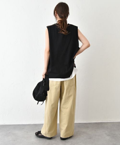 Our.｜ノースリーブロゴカットソー [[C-9043]][C]