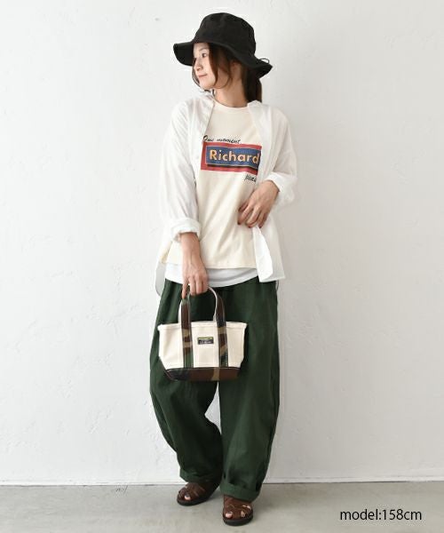 her.｜綿麻タイプライターバンドカラーシャツ [[CE3SH250404F]][C]