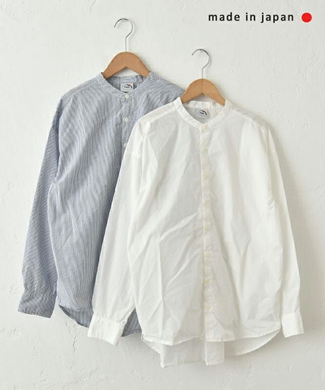 her.｜綿麻タイプライターバンドカラーシャツ [[CE3SH250404F]][C]