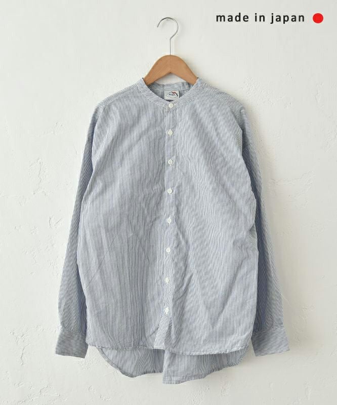 her.｜綿麻タイプライターバンドカラーシャツ [[CE3SH250404F]][C]