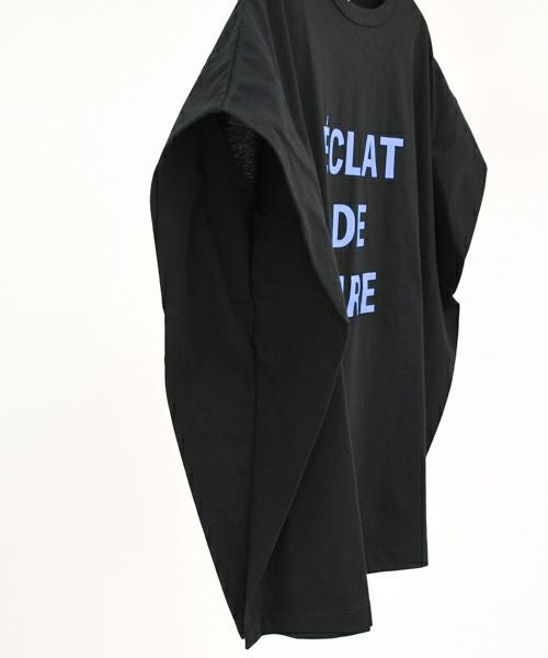 siro de labonte｜【洗える】【日本製】message tuck sleeve Tshirt