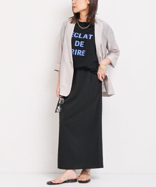 siro de labonte｜【洗える】【日本製】message tuck sleeve Tshirt
