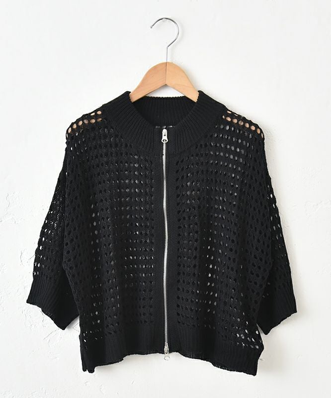 HUMS｜メッシュジップアップカーデ [[200252]][C]