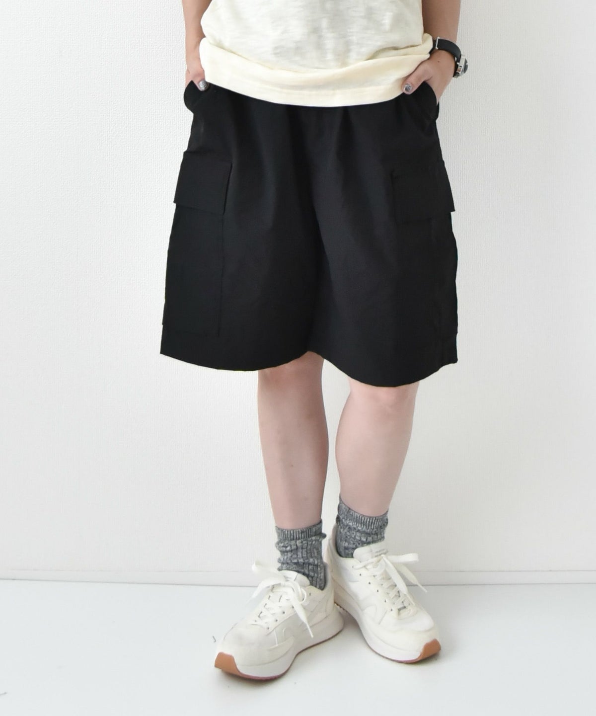 day standard｜高弾力クロス　カーゴショートパンツ [[2U3-15862]][D]