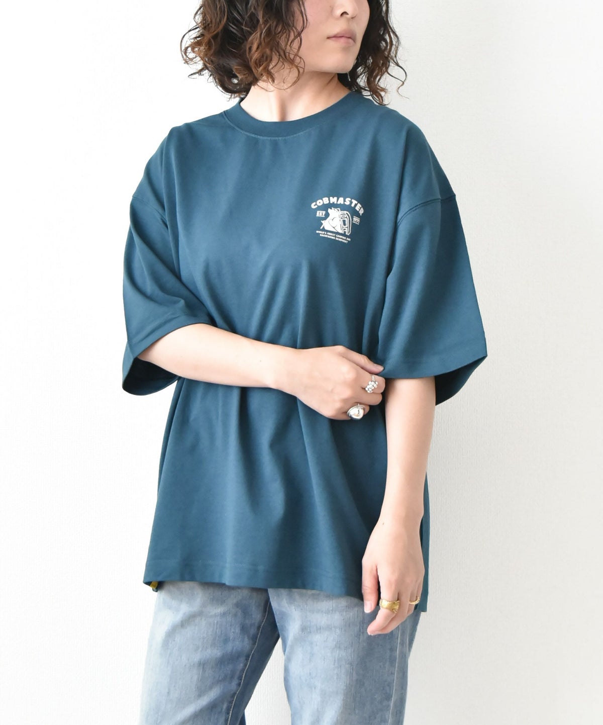 COB MASTER｜吸水速乾天竺　刺繍×プリント ルーズTee [[437506]][D]