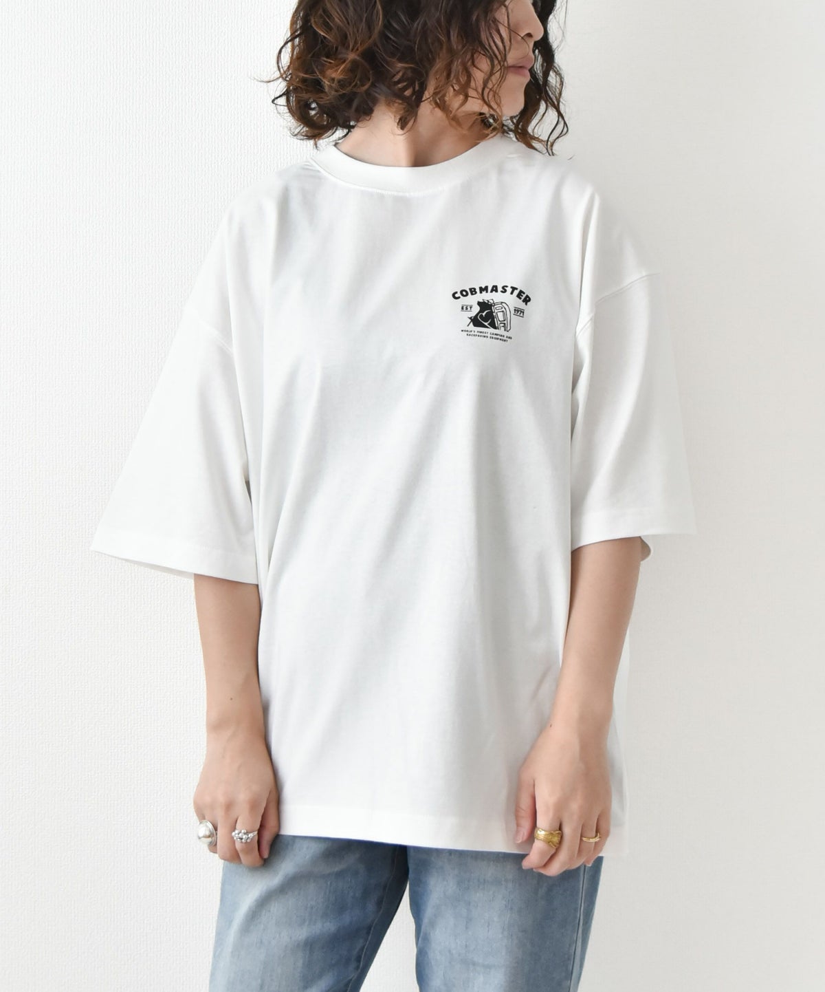 COB MASTER｜吸水速乾天竺　刺繍×プリント ルーズTee [[437506]][D]