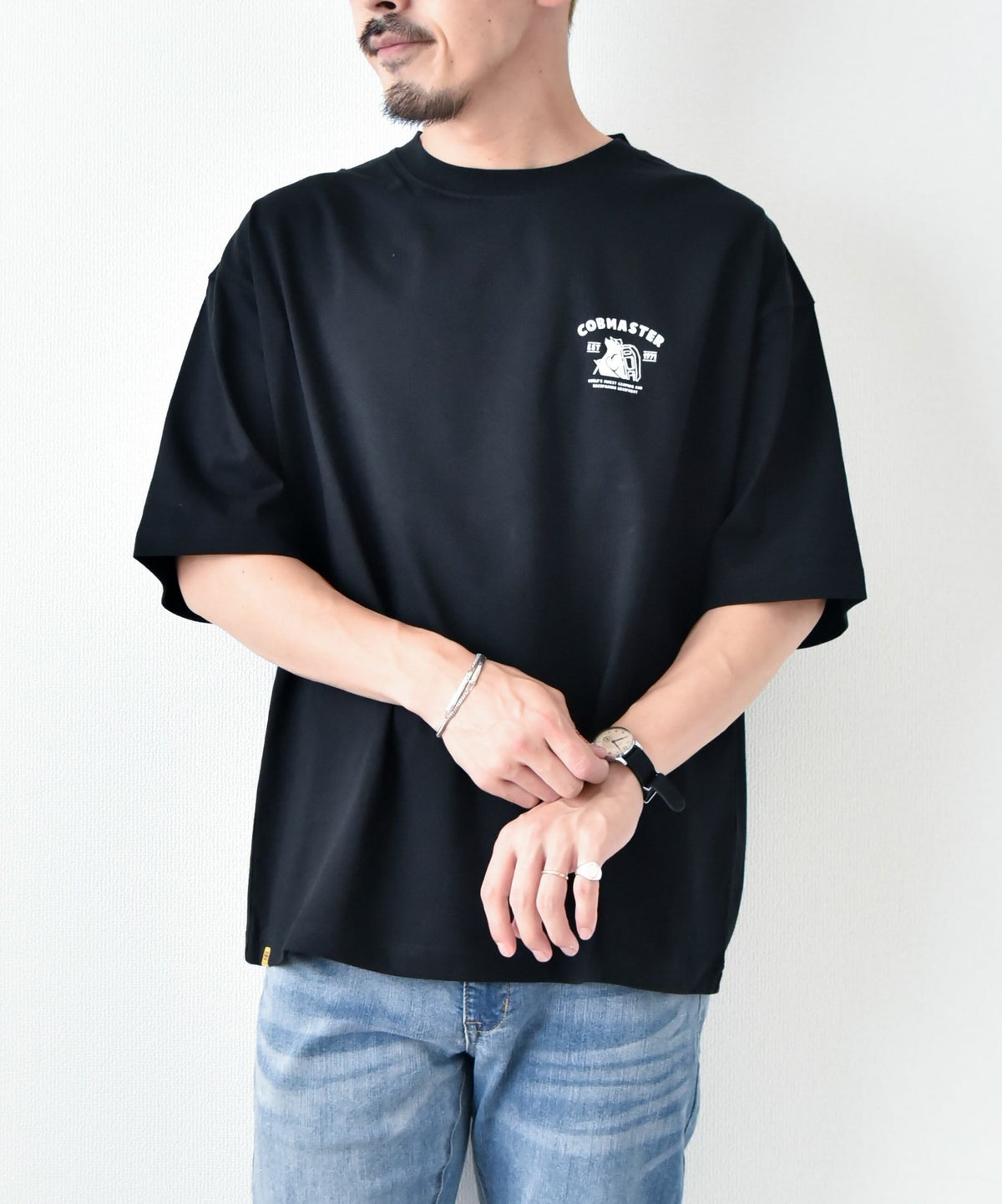 COB MASTER｜吸水速乾天竺　刺繍×プリント ルーズTee [[437506]][D]