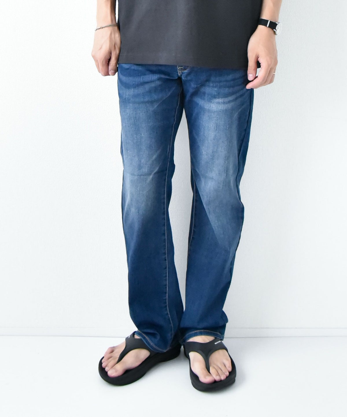 day standard｜接触冷感ストレッチデニム　レギュラーストレートパンツ [[X2-127A]][D]