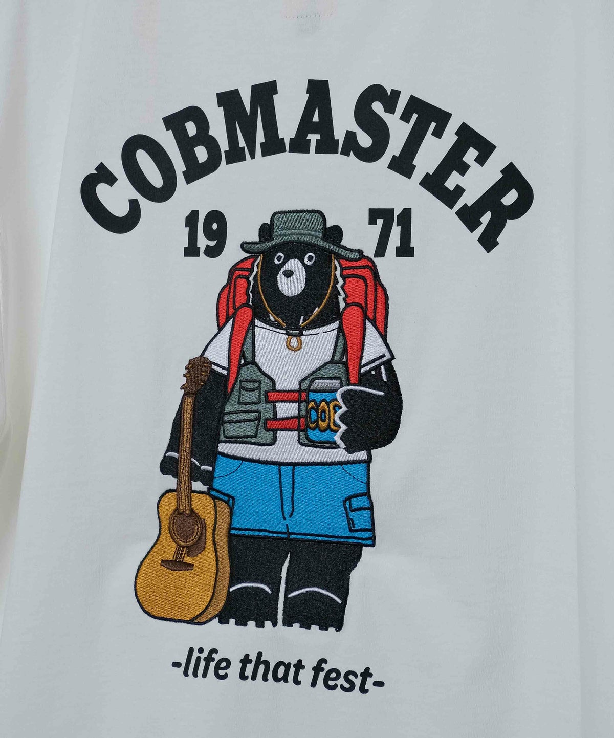  COB MASTER｜吸水速乾天竺　刺繍×プリント　ベーシックポケットTEE（フェスベアー） [[437504]][D]