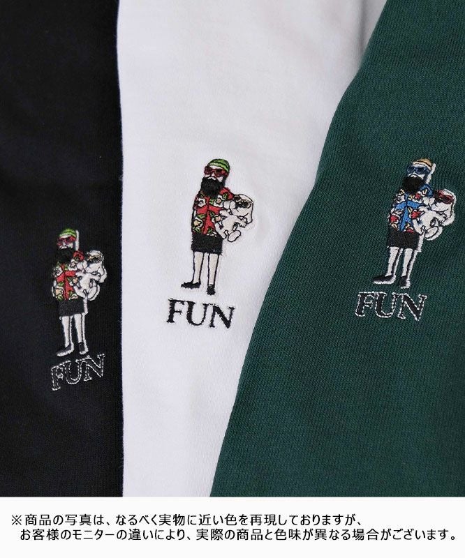 FUN｜OJISAN＆DOG刺繍Teeシャツ[[F-25020521]][D]