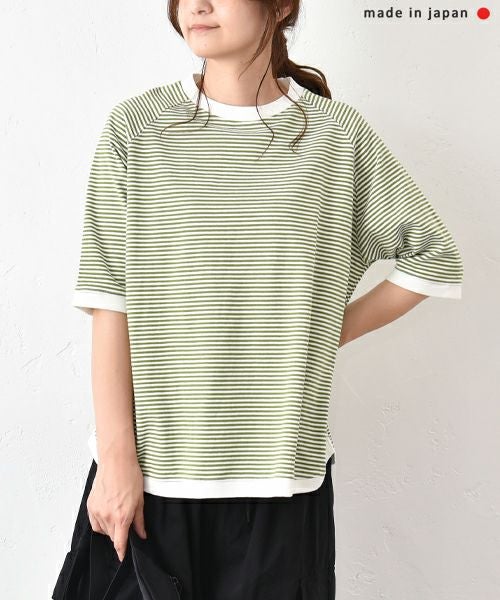  and quarter｜5分袖ボーダーカットソー [[MA-310184]][C]