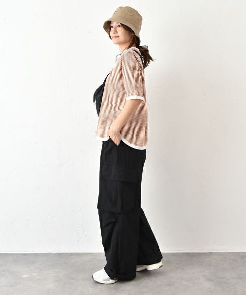  and quarter｜5分袖ボーダーカットソー [[MA-310184]][C]