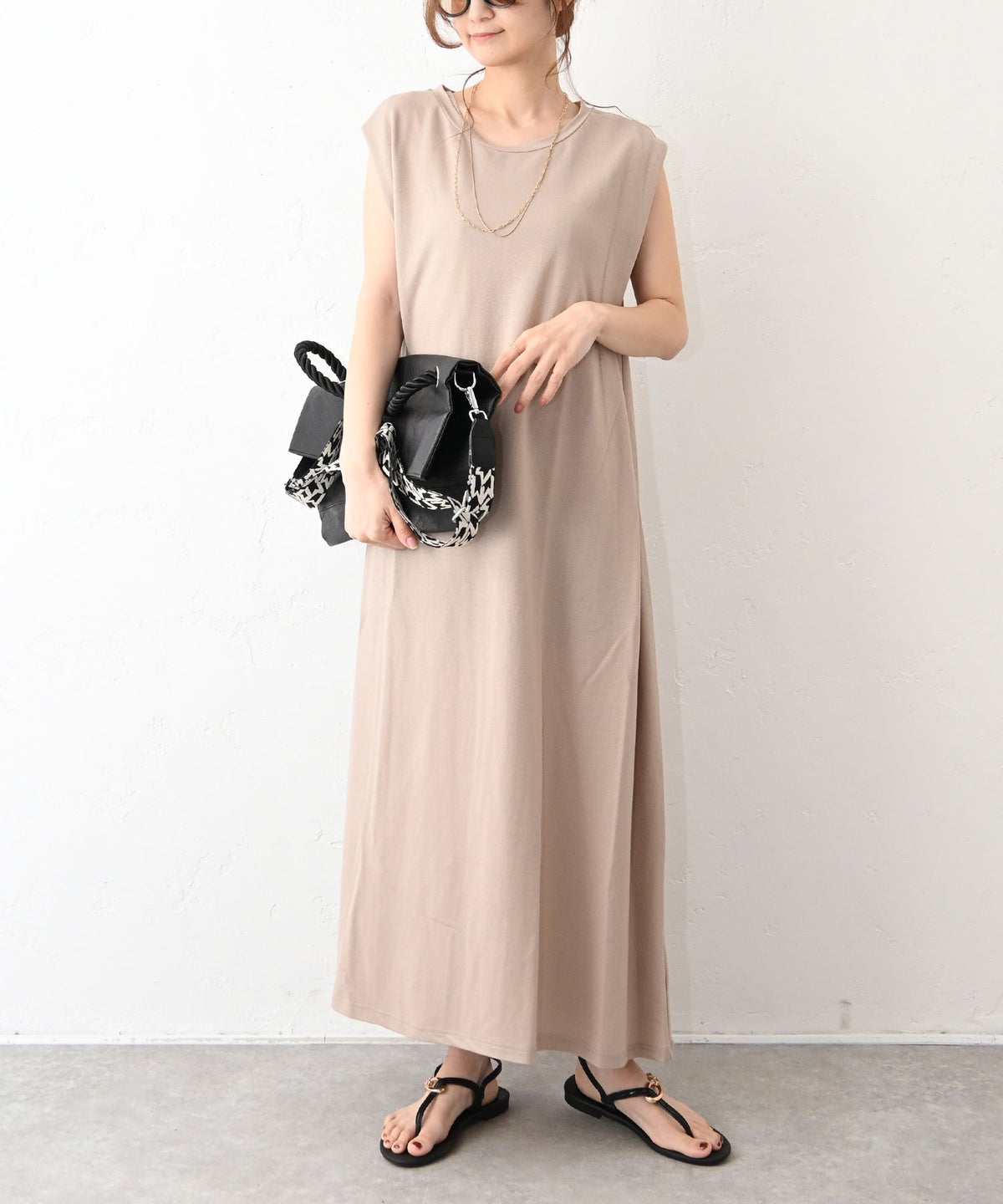 HUMS｜肩タックフレアワンピース [[RNK-2571]][C]