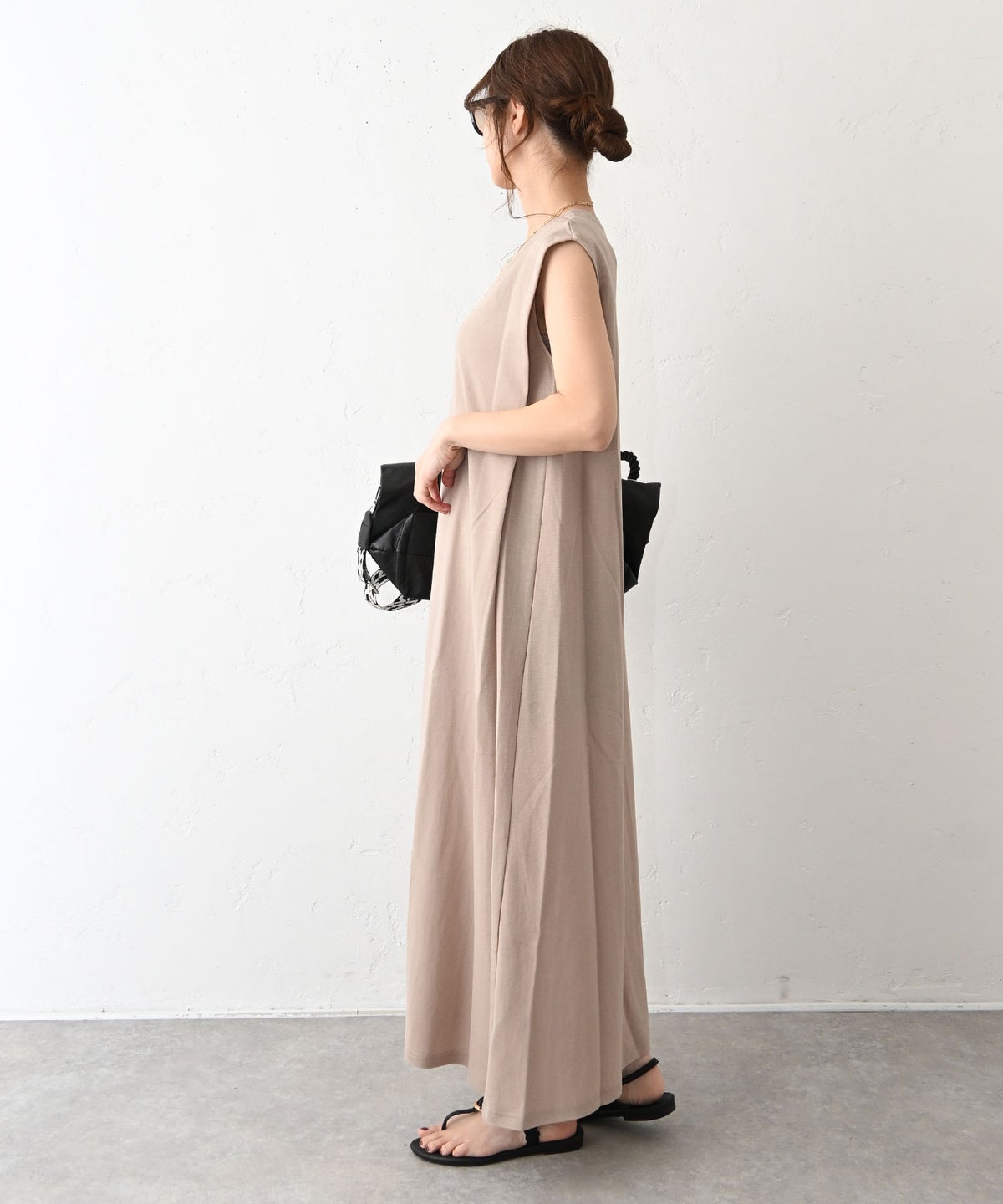 HUMS｜肩タックフレアワンピース [[RNK-2571]][C]