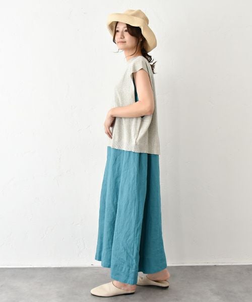 hagumu｜バックデザインコットンニットベスト [[ha-BE-29]][C]