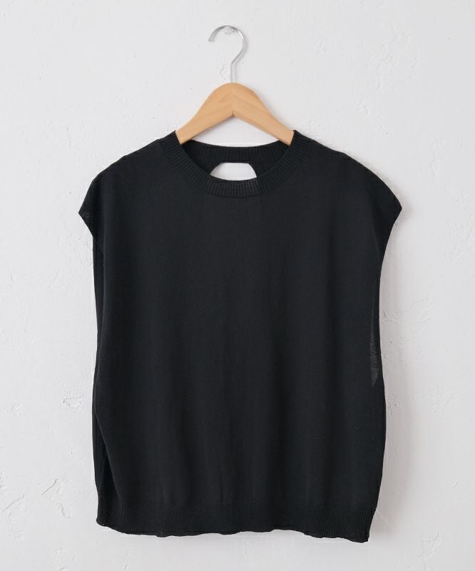 hagumu｜バックデザインコットンニットベスト [[ha-BE-29]][C]