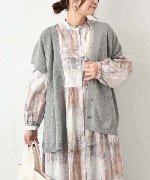 08Mab｜リネンコットンフレンチスリーブカーデ [[CF-525RT151]][C]