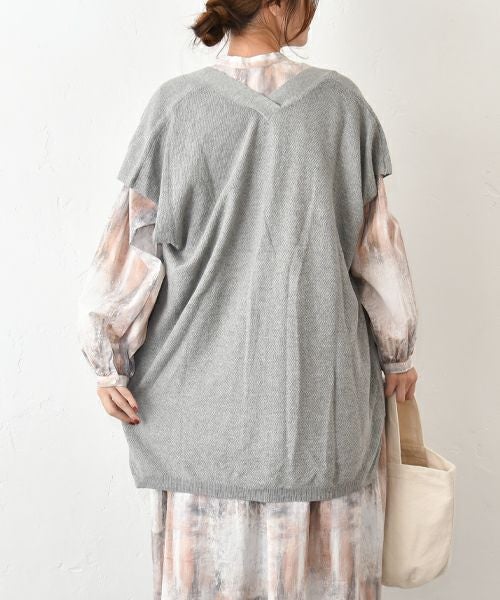 08Mab｜リネンコットンフレンチスリーブカーデ [[CF-525RT151]][C]