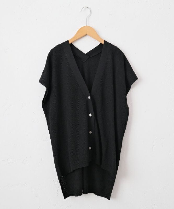 08Mab｜リネンコットンフレンチスリーブカーデ [[CF-525RT151]][C]