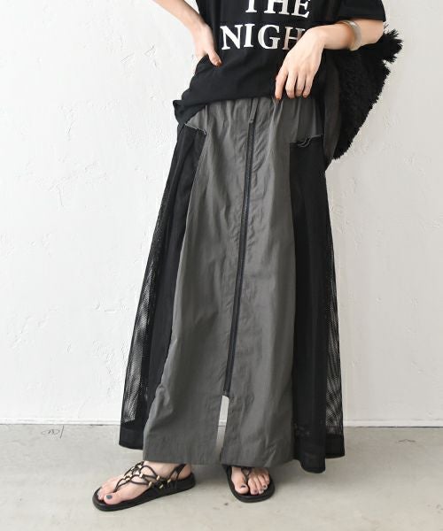 HUMS｜サイドメッシュワークスカート [[RNK-2576]][C]