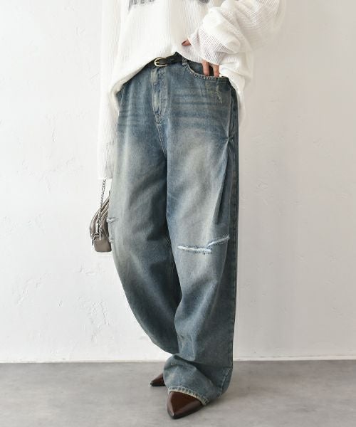 HUMS｜ダメージデニムパンツ [[C-5072]][C]