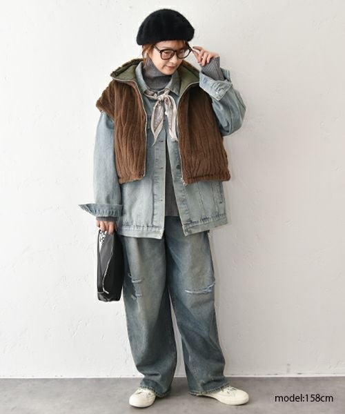 HUMS｜ダメージデニムパンツ [[C-5072]][C]