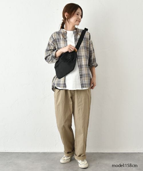her.｜バンドカラーチェックシャツ [[CE3SH250404C]][C]
