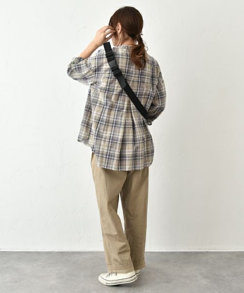her.｜バンドカラーチェックシャツ [[CE3SH250404C]][C]