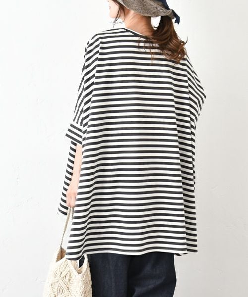 hagumu｜ボーダードルマンカットソー [[C-749]][C]