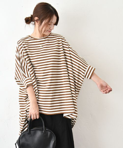 hagumu｜ボーダードルマンカットソー [[C-749]][C] | ma28 ONLINE STORE