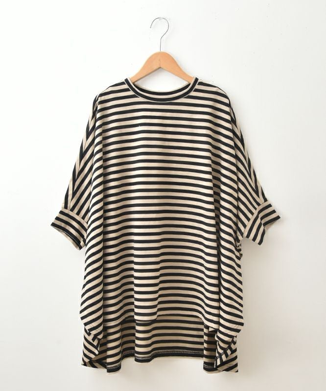  hagumu｜ボーダードルマンカットソー [[C-749]][C]