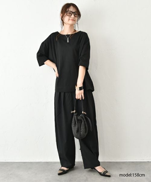 HUMS｜クルー5分袖カットソー [[C-5073]][C]