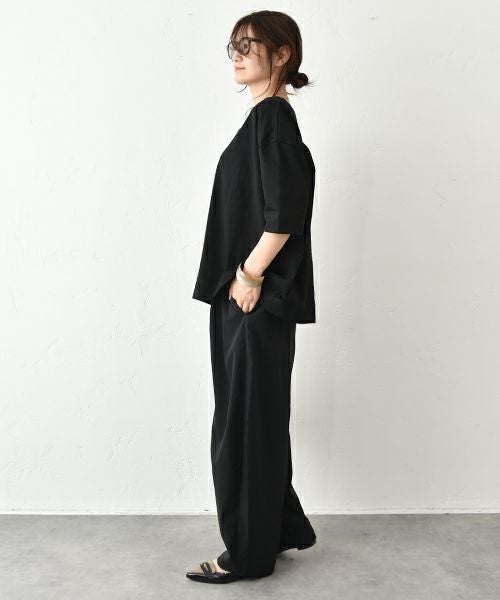 HUMS｜クルー5分袖カットソー [[C-5073]][C]