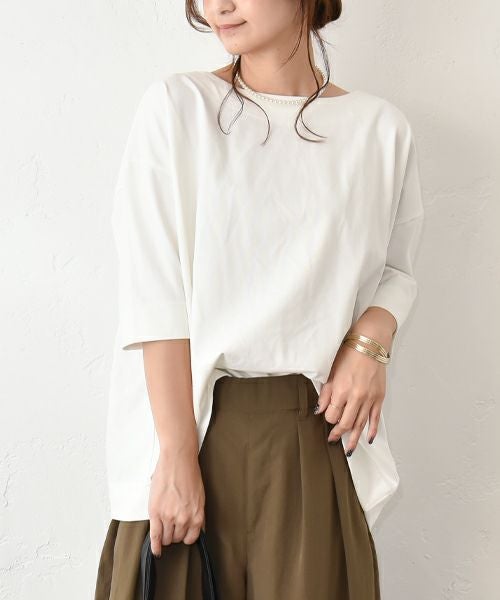 HUMS｜クルー5分袖カットソー [[C-5073]][C]
