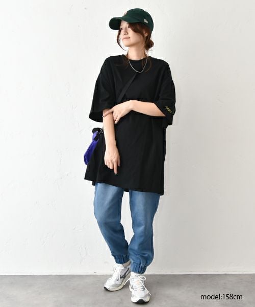 and quarter｜袖ロゴ入りオーバーカットソー [[131321F]][C]