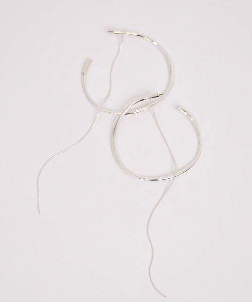 CHIGNON｜BIGフープ＆チェーン2wayピアス シルバー