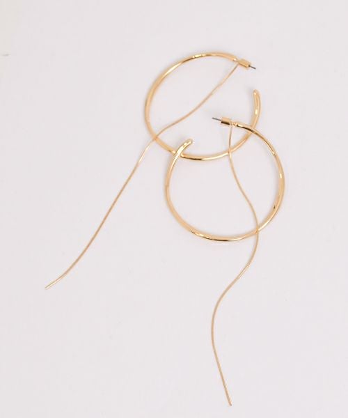 CHIGNON｜BIGフープ＆チェーン2wayピアス ゴールド