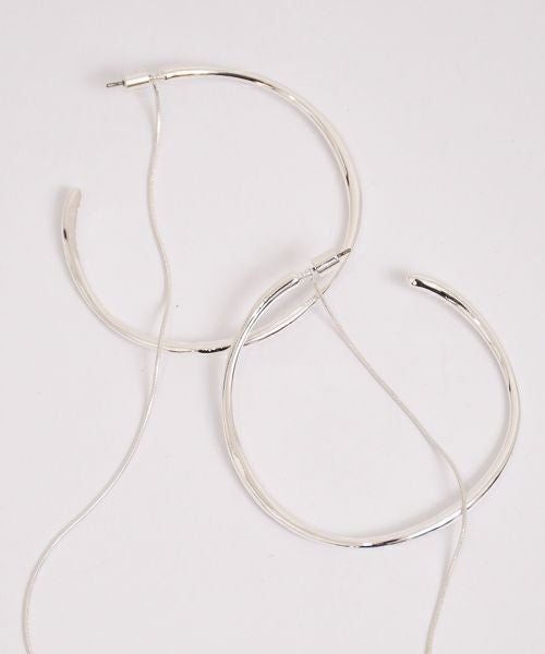 CHIGNON｜BIGフープ＆チェーン2wayピアス シルバー
