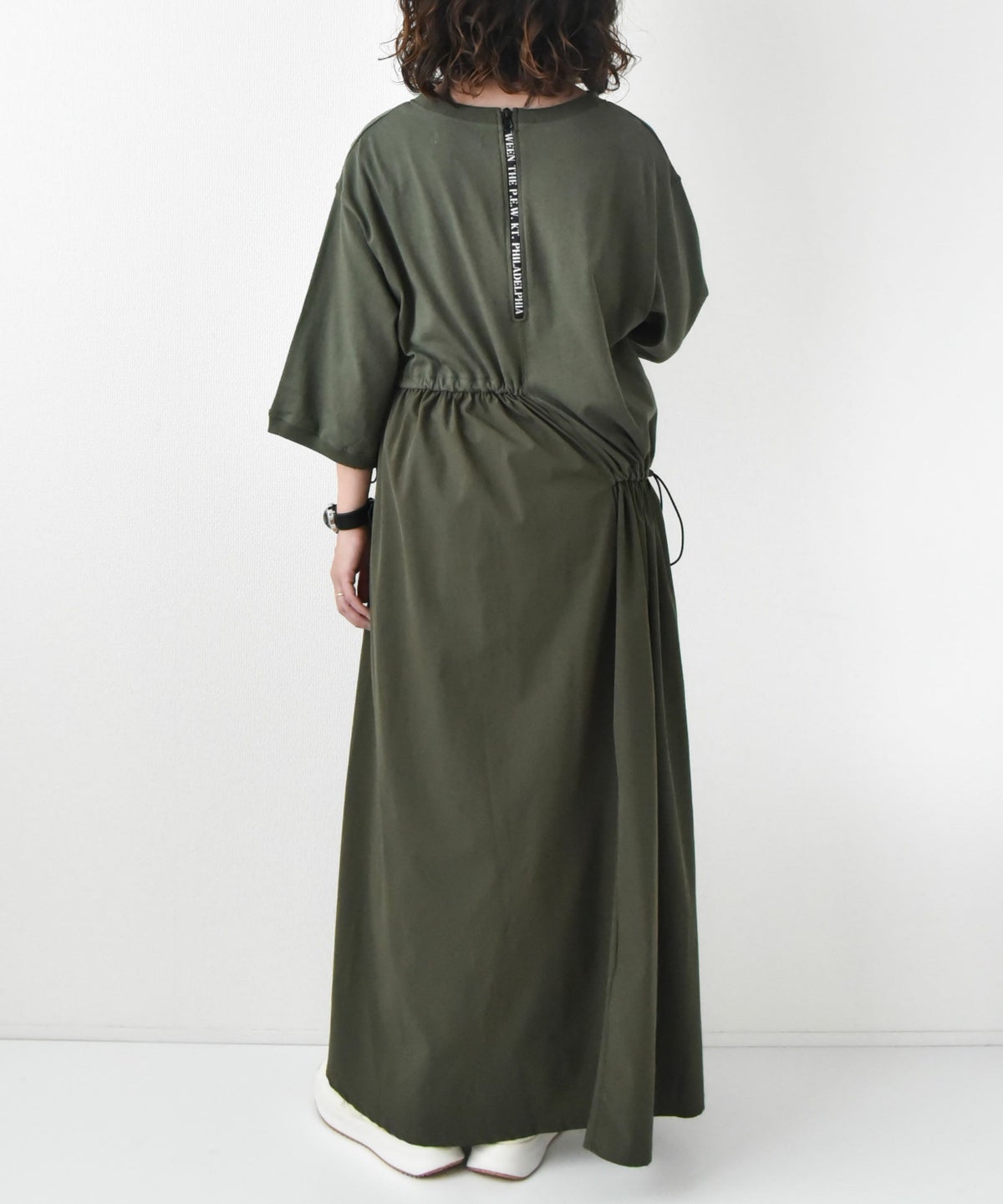 day standard｜異素材切り替えアシンメトリー　7分袖ワンピース [[K52125-28]][D]