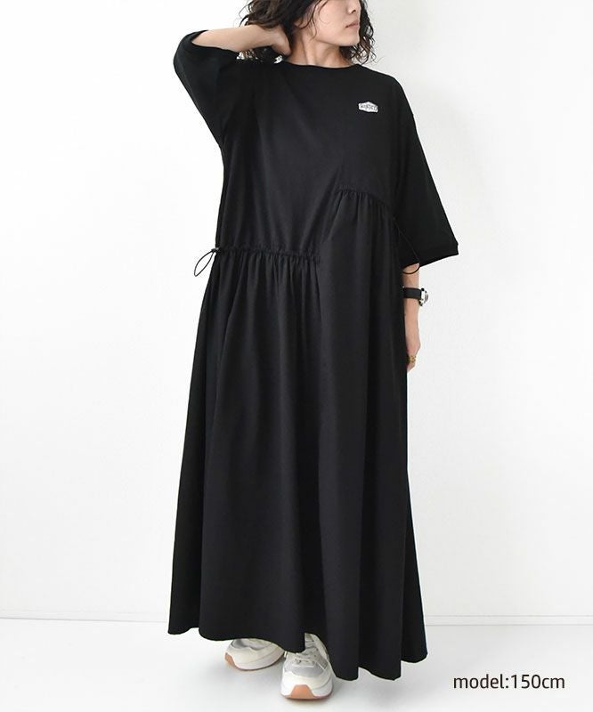 day standard｜異素材切り替えアシンメトリー　7分袖ワンピース [[K52125-28]][D]