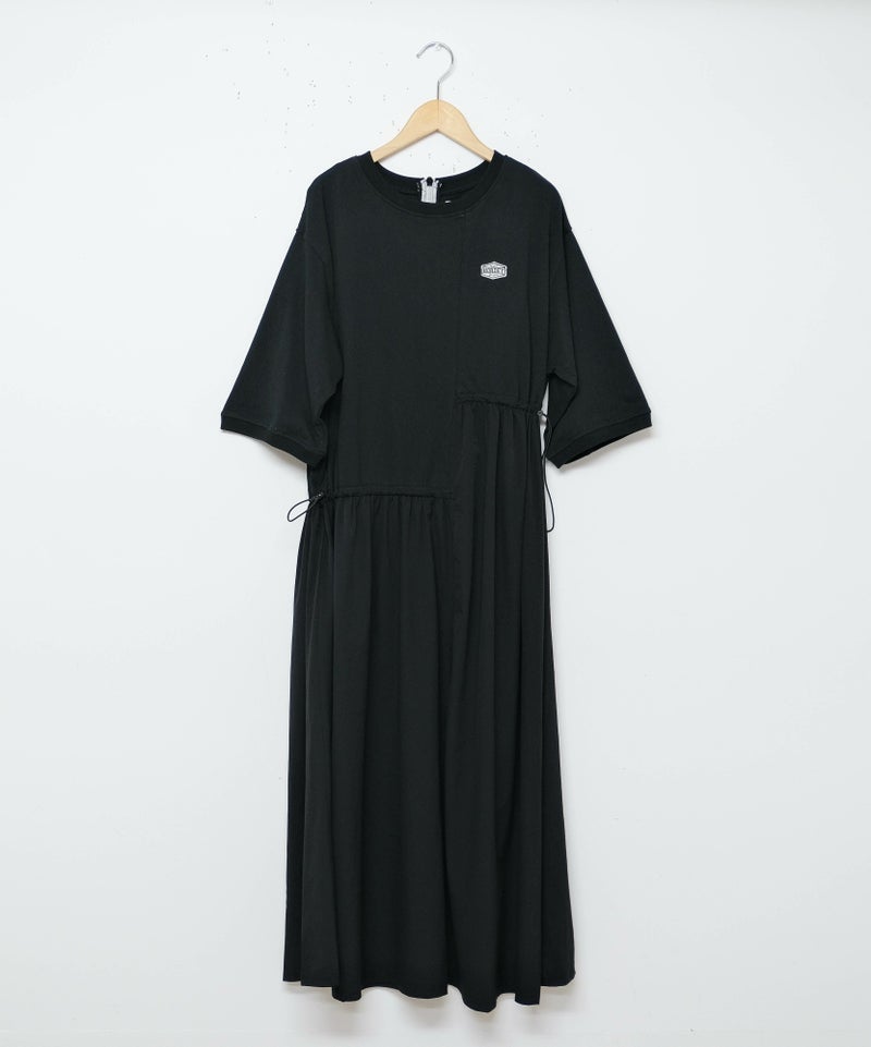 day standard｜異素材切り替えアシンメトリー　7分袖ワンピース [[K52125-28]][D]