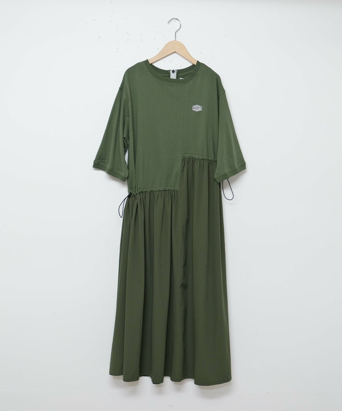 day standard｜異素材切り替えアシンメトリー　7分袖ワンピース [[K52125-28]][D]